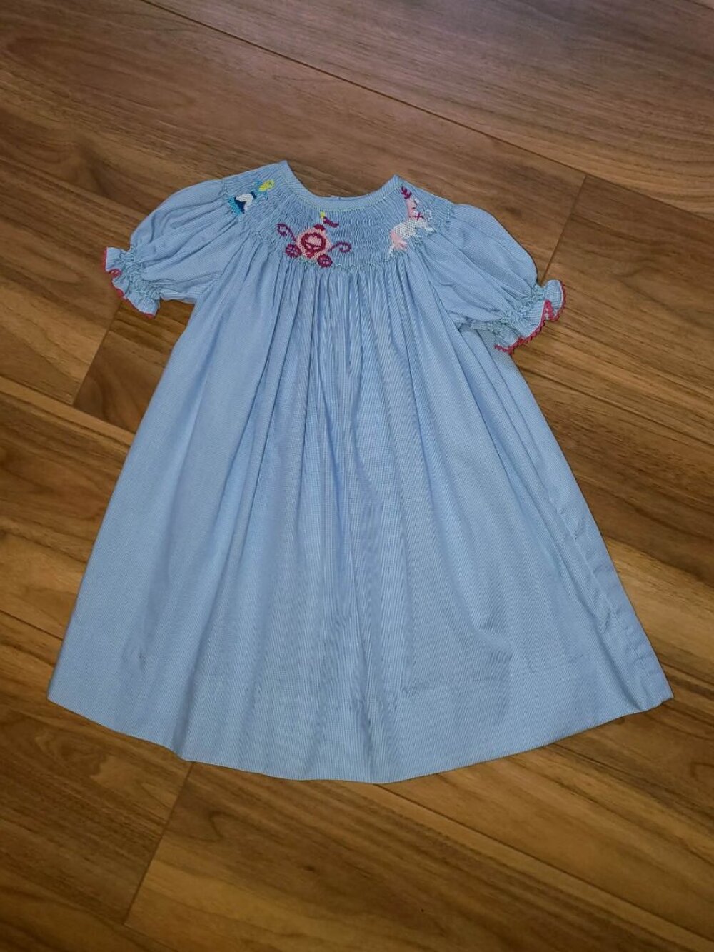Le Cirque Bishop Smocked Cinderella Blue Dress Size 24m